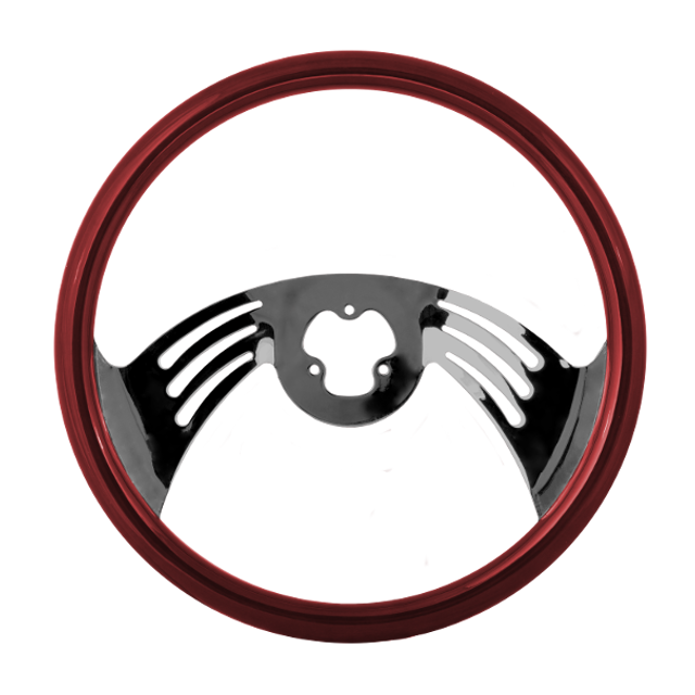 STEERING WHEEL SIZE 450MM WOODEN/ TWO CHROME SPOKE Every Trucking Ting